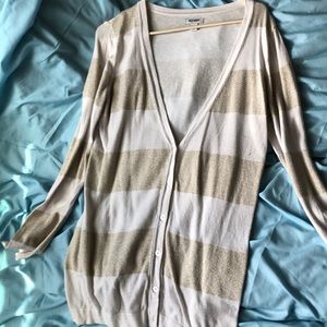 Old navy gold and white stripped cardigan